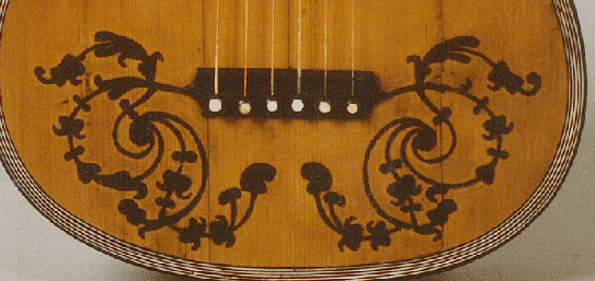Détail de la guitare restaurée